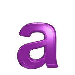 One lower case letter from purple glass alphabet set, isolated on white. Computer generated 3D photo rendering.