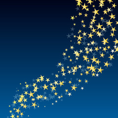 golden star flowing over dark blue night background
