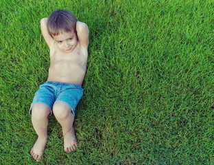 The best summer holiday vacation laying on perfect green grass