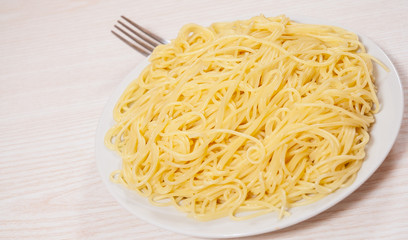 capellini pasta on plate