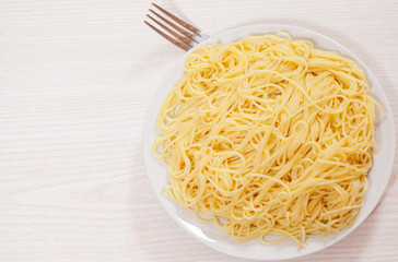capellini pasta on plate