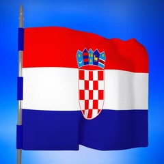 Croatia flag in blue sky