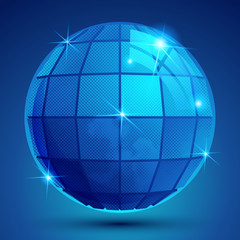 Grained plastic navy flash globe, geometric glisten eps10 figure