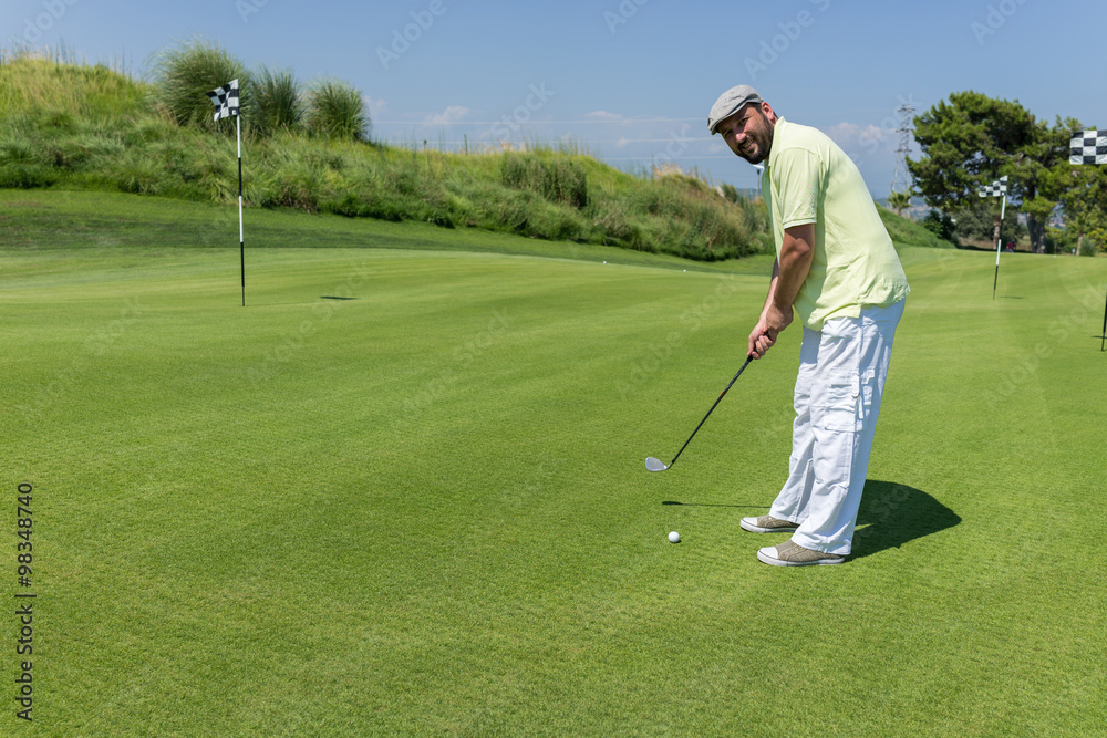 Canvas Prints man playing golf at club