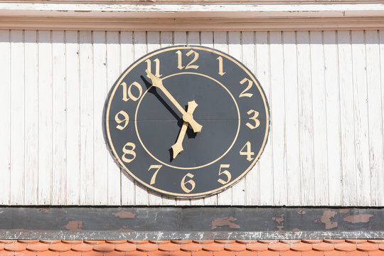 The clock on the main tower of the Old Sarepta Museum Reserve, Volgograd