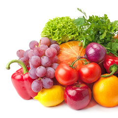 ripe, juicy, healthy fruits and vegetables