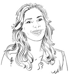 Graphic vector hand-drawn illustration of white skin attractive