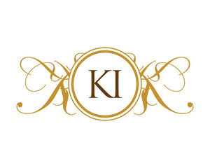 KI Luxury Ornament Initial Logo