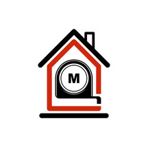 Architectural design conceptual vector symbol, simple house icon