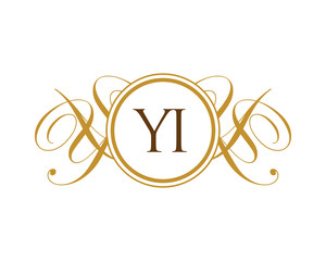 YI Luxury Ornament Initial Logo