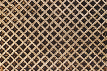 Old dirty iron frying pan surface texture