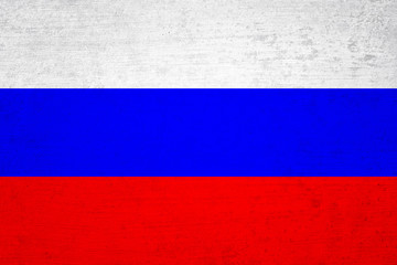Fototapeta premium Aged old textured Russia flag. Grunge filter effect used.