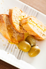 Homemade baguettes with ovile oil