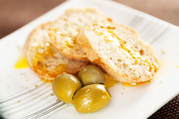 Homemade baguettes with ovile oil