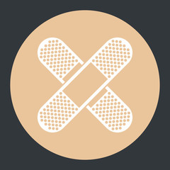 Flat medical icon patch on a color background