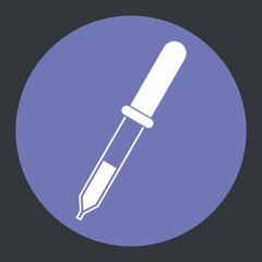 Flat medical icon dropper on a color background