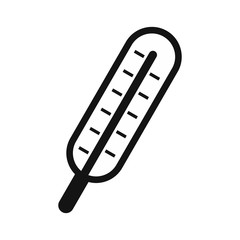 Flat medical icon thermometer on a white background