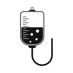 Flat medical icon blood transfusion on a white background