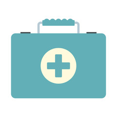 Flat icon with medical suitcase on a white background