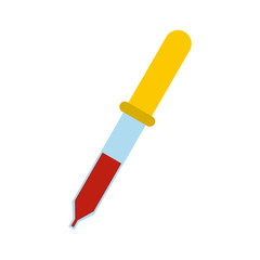 Flat medical icon dropper on a white background