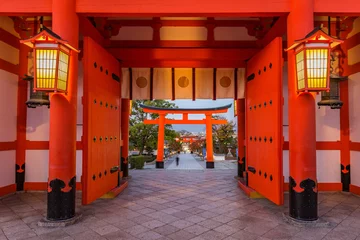 Poster de jardin Temple Main gate of Fushimi Inari-taisha shrine in Kyoto