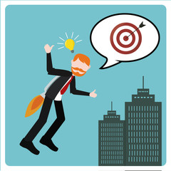 Entrepreneur illustration over color background