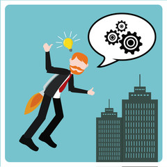 Entrepreneur illustration over color background