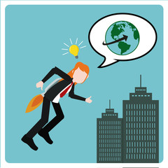 Entrepreneur illustration over color background