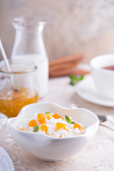 Rice pudding with dried apricots