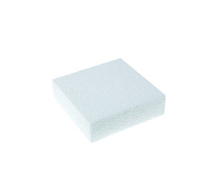 White foamed polystyrene isolated on white background