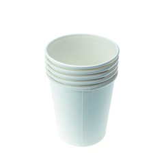 White paper cup use for hot drink isolated on white