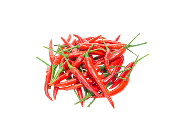 Fresh red thai hot chili isolated on white