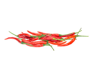 Fresh red thai hot chili isolated on white