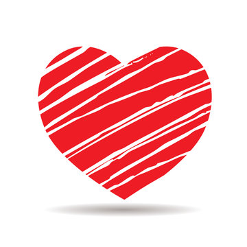 Red vector drawing heart icon
