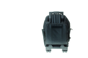 New black student bag isolated on white