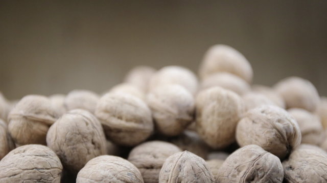 Plenty of walnuts on a table