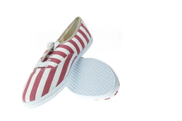 Gordijnen New red lady shoe isolated on white © SKT Studio