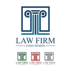 Law Firm Logo, Law Firm Square Pillar Design Logo Vector