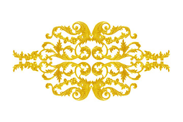 Ornament elements, vintage gold floral designs