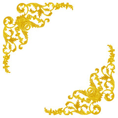 Ornament elements, vintage gold floral designs