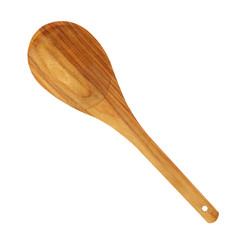 wooden kitchen spoons on white background