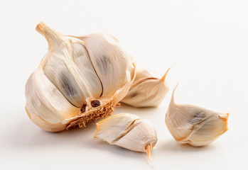 black heads of garlic