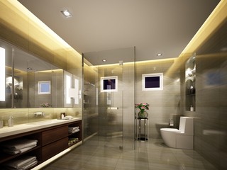 3d render of interior bathroom 