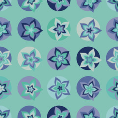 Seamless colorful vector background with decorative flowers