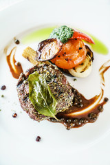 steak with vegetables