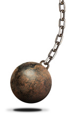 Old, heavy prisoner ball and chain 