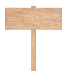 Wooden sign isolated on white background