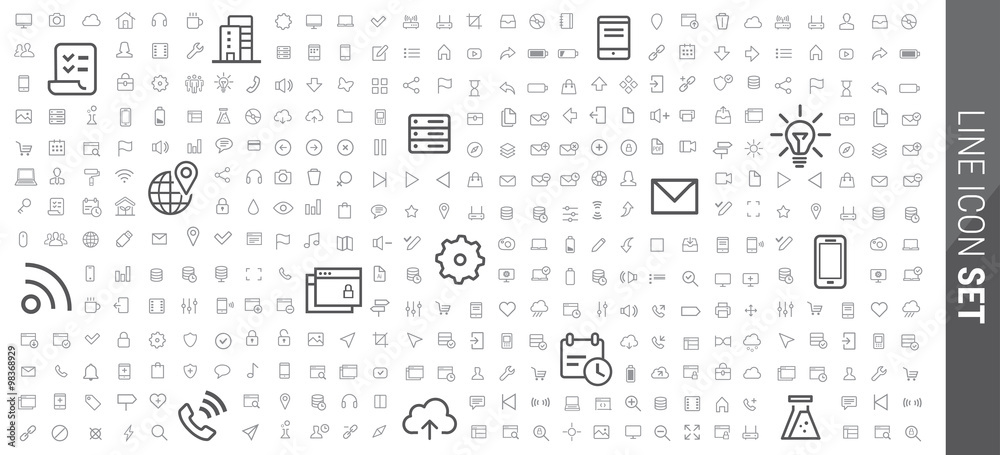 Canvas Prints line icon set