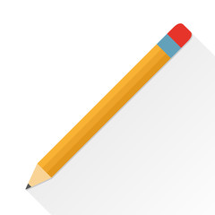 Pencil flat icon on a white background
