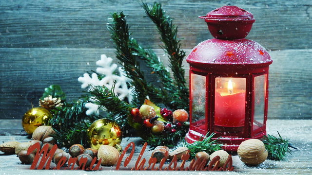 Merry Christmas 3D in atmosfera natalizia con neve